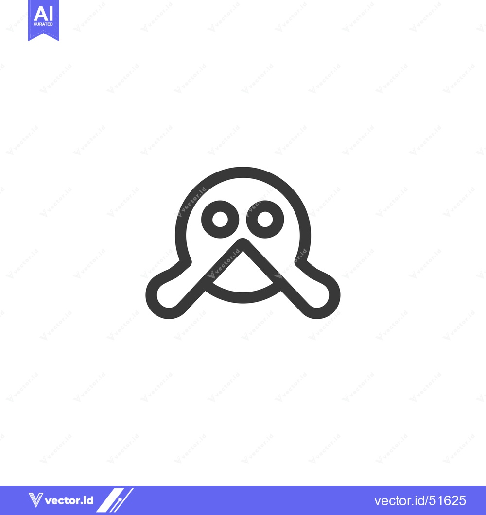 Premium Vector dari Line Art Illustration of a Cartoon Character with Big Eyes and a Smile