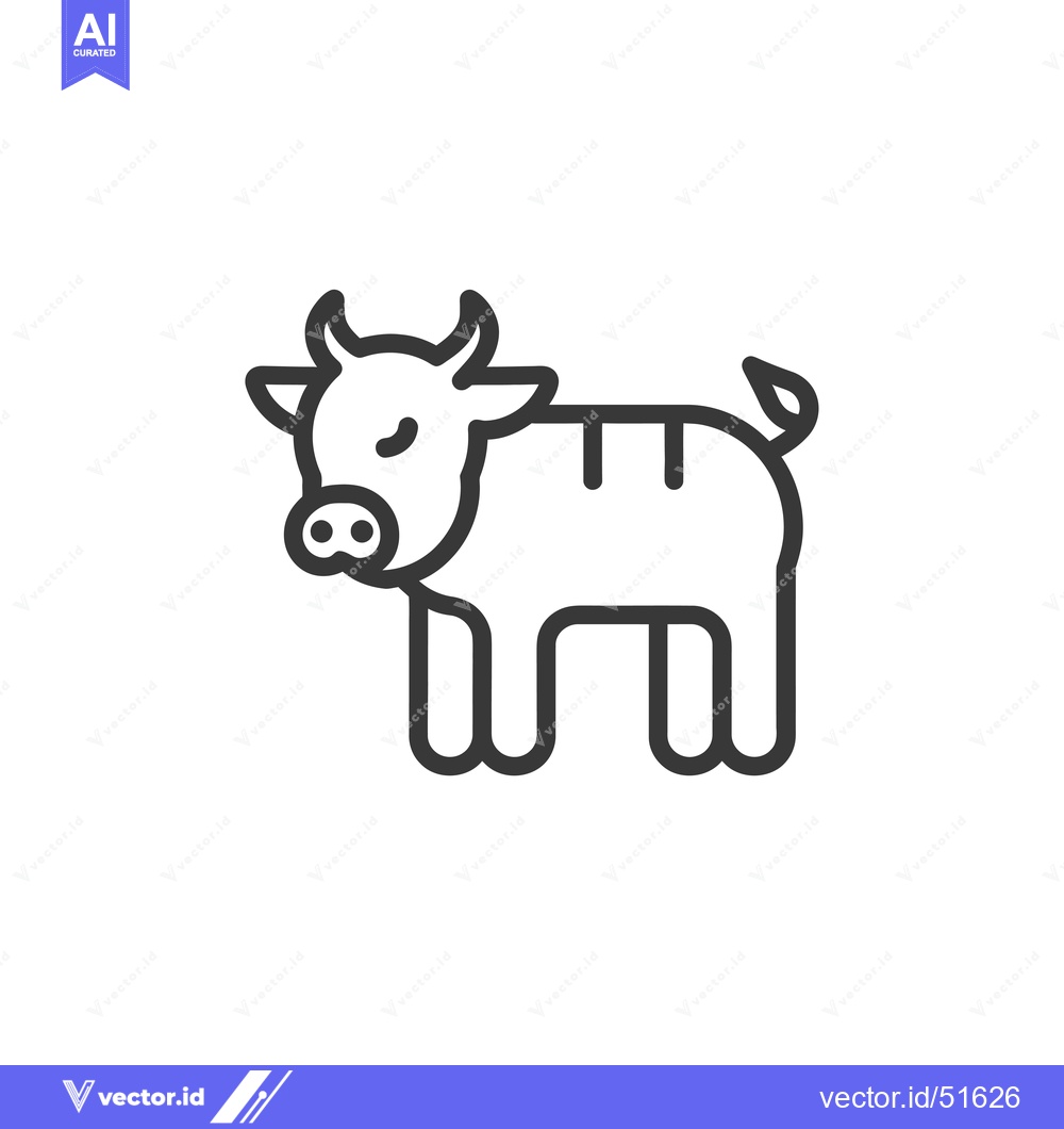 Premium Vector dari Line art illustration of a cartoon cow with closed eyes
