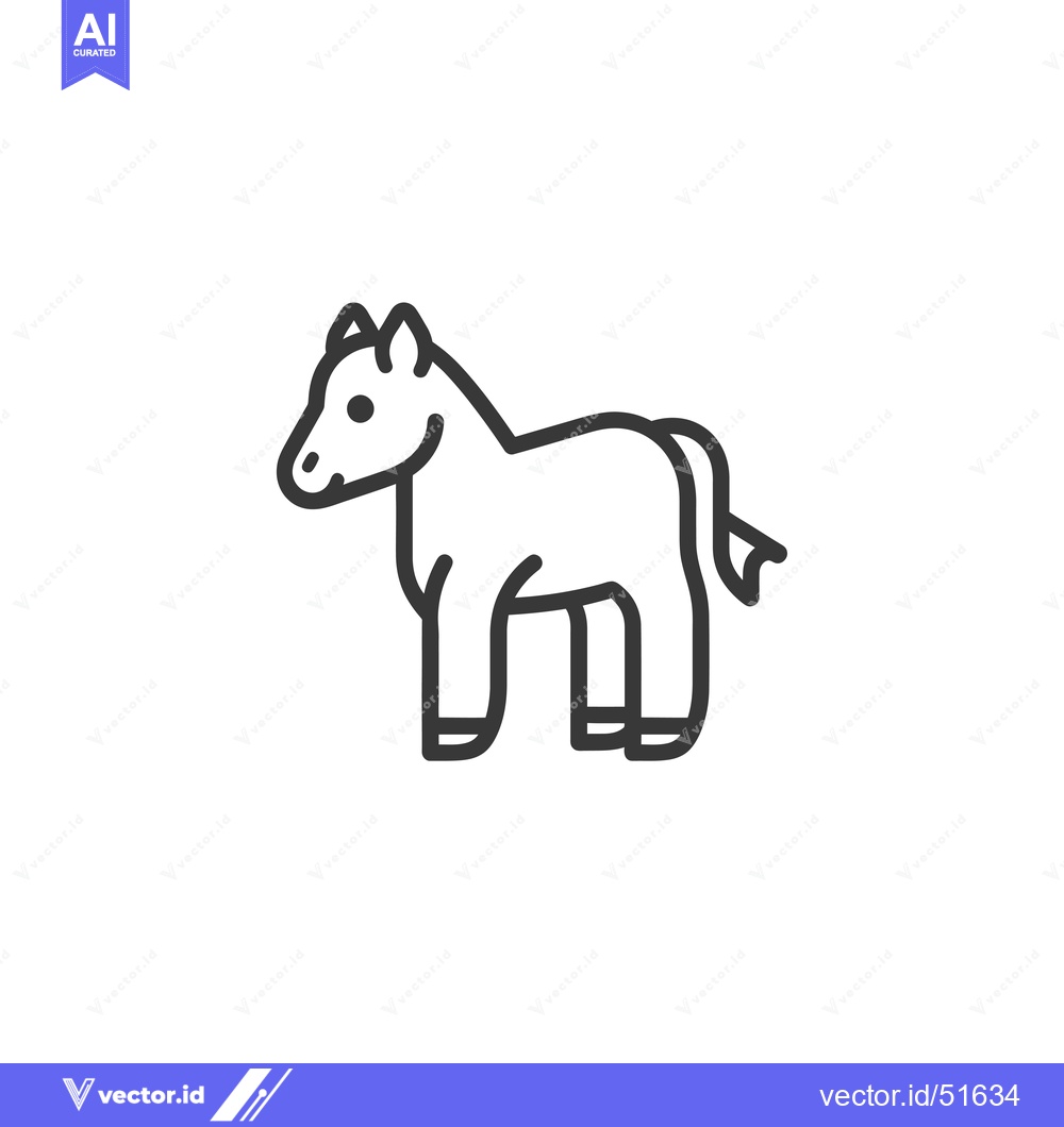 Premium Vector dari Line Art Illustration of a Cartoon Horse