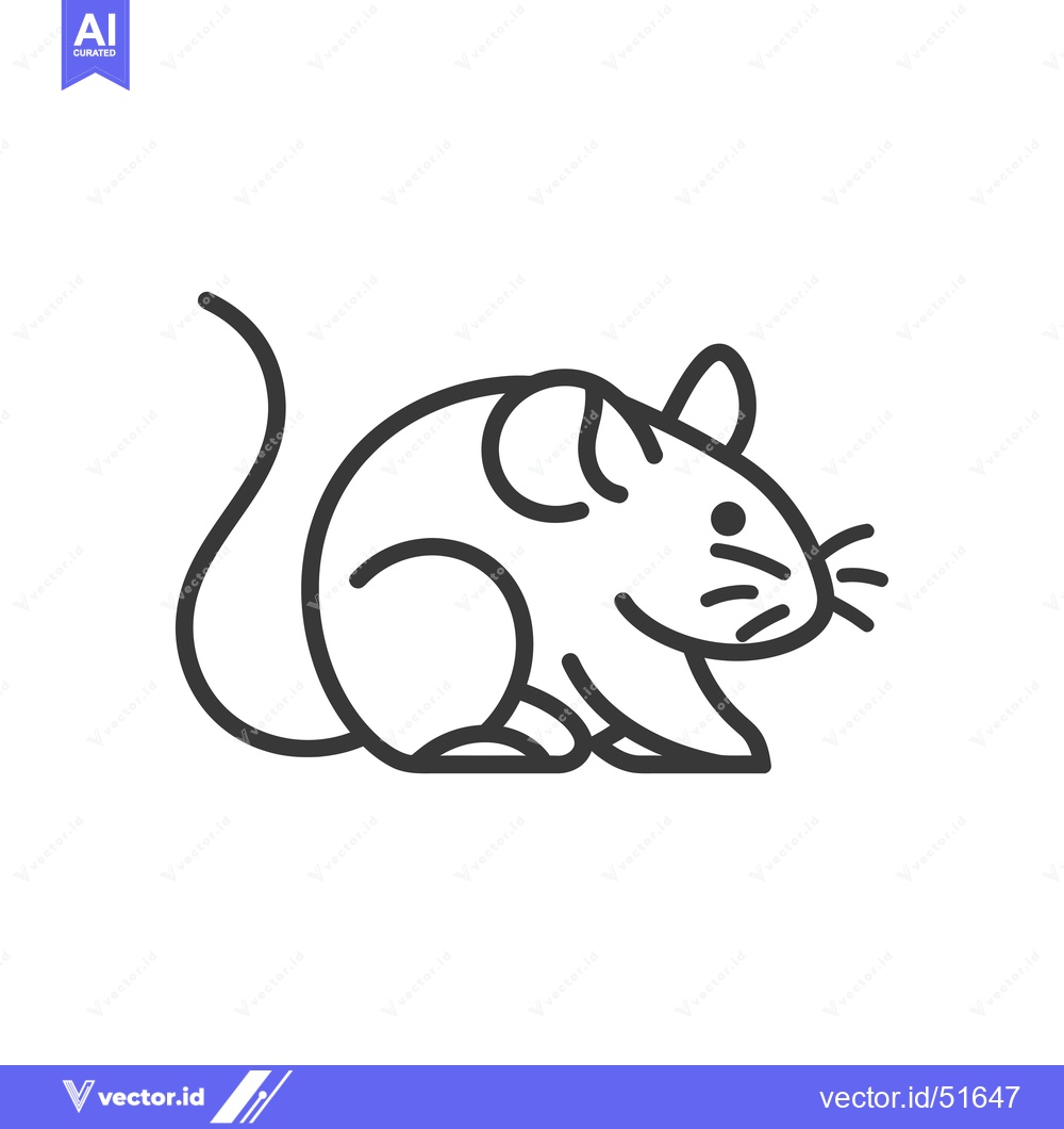 Premium Vector dari Line art illustration of a cartoon mouse