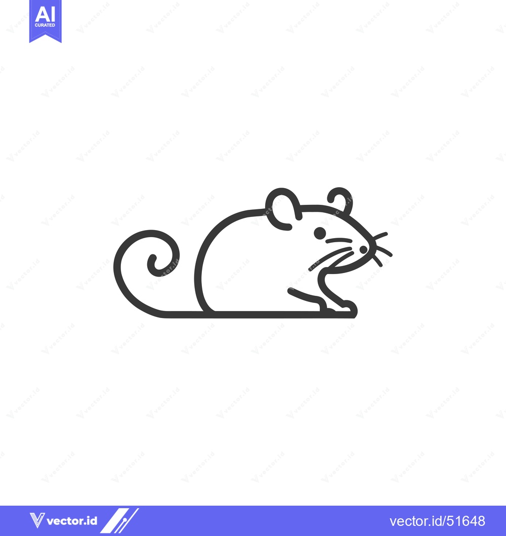 Premium Vector of Line art illustration of a cartoon mouse
