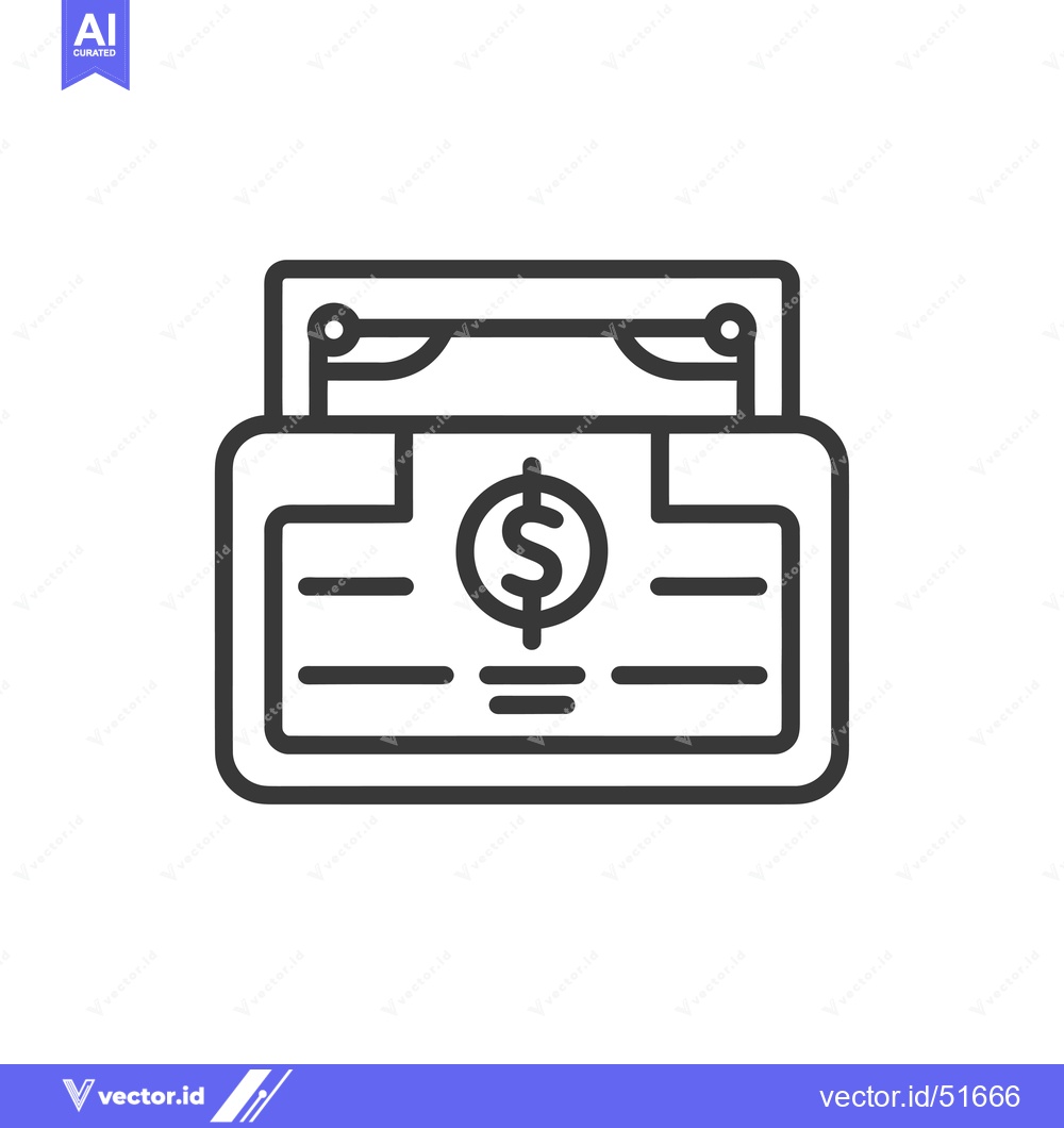 Premium Vector dari Line Art Illustration of a Cash Register with a Dollar Sign