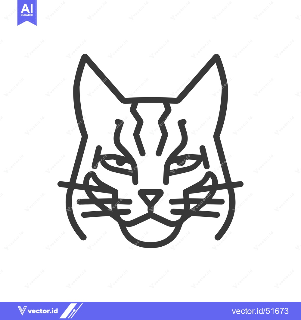 Premium Vector of Line art illustration of a cat's face