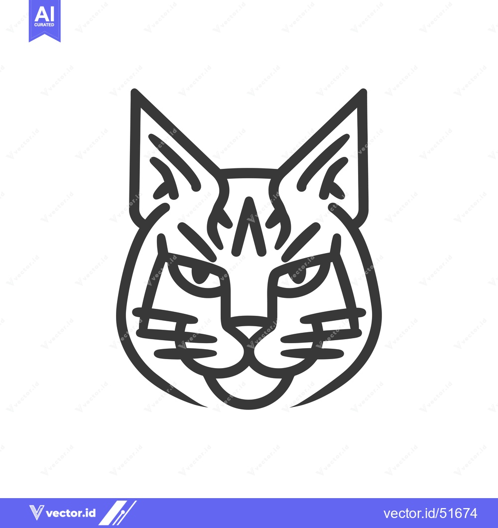 Premium Vector dari Line Art Illustration of a Cat's Face