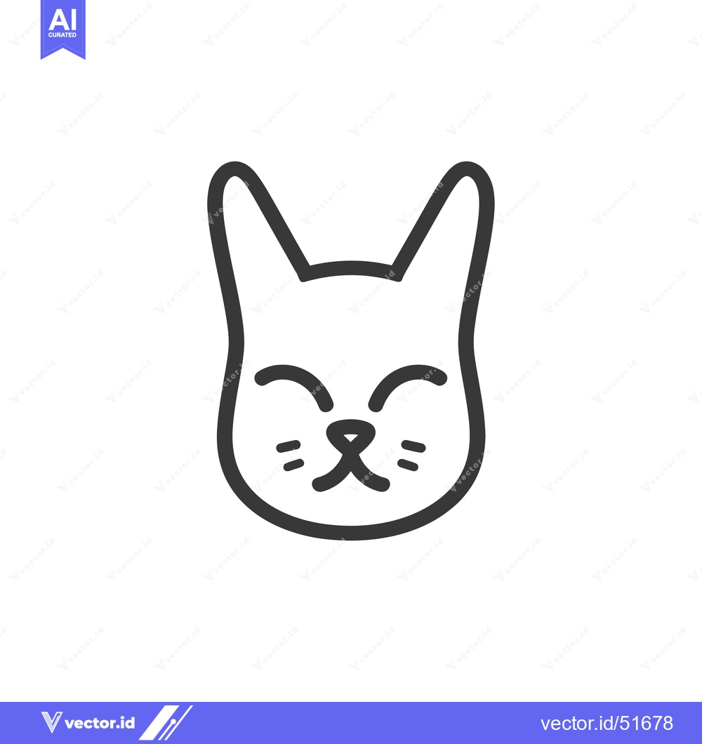 Premium Vector dari Line art illustration of a cat's face with closed eyes