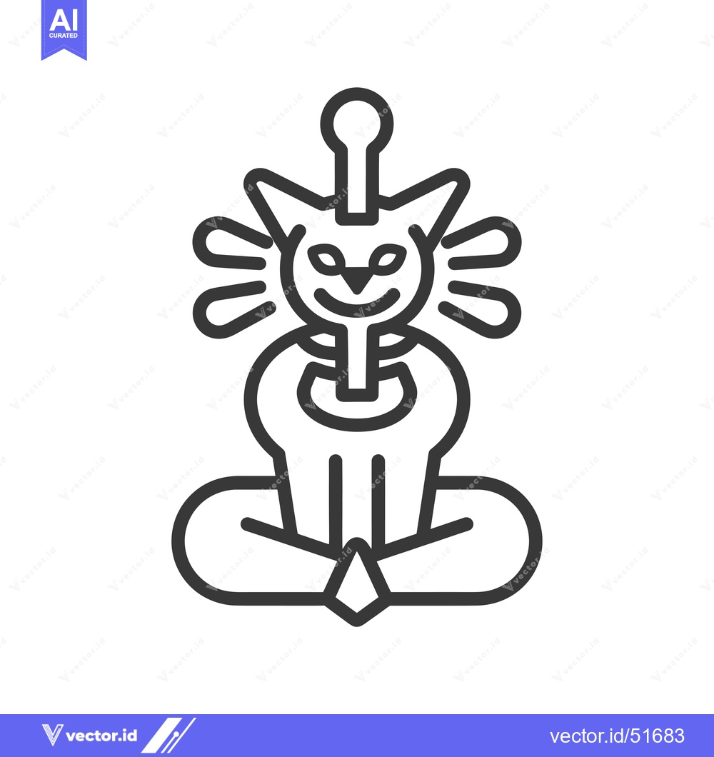 Premium Vector dari Line Art Illustration of a Cat Sitting in a Lotus Position