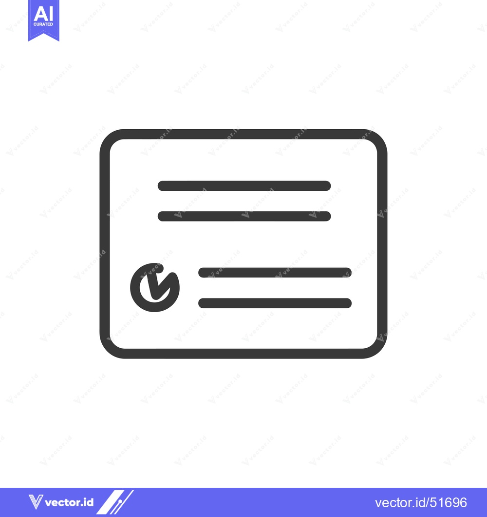Premium Vector dari Line Art Illustration of a Certificate with a Checkmark
