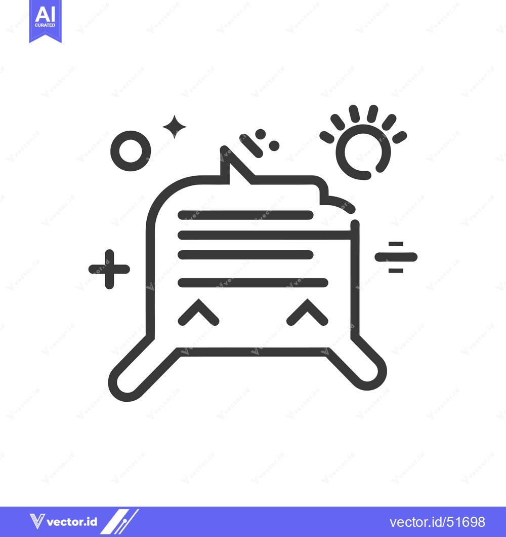 Premium Vector dari Line Art Illustration of a Chatbot with a Speech Bubble