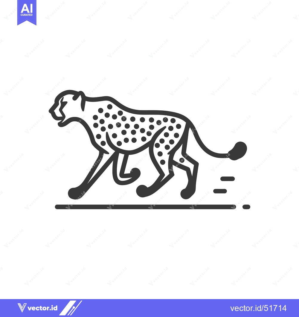 Premium Vector dari Line Art Illustration of a Cheetah Running