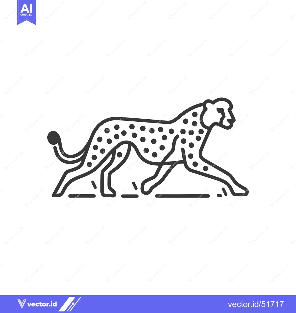 Premium Vector dari Line Art Illustration of a Cheetah Running