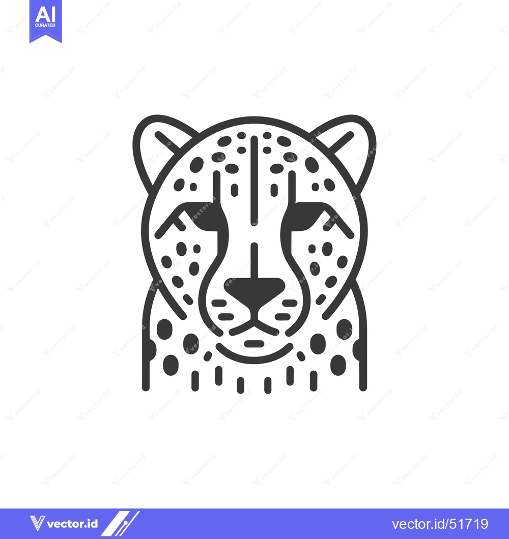 Premium Vector dari Line Art Illustration of a Cheetah's Face