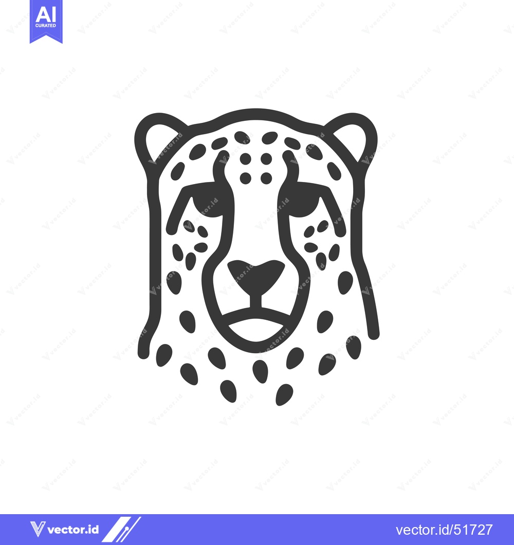 Premium Vector of Line Art Illustration of a Cheetah's Face