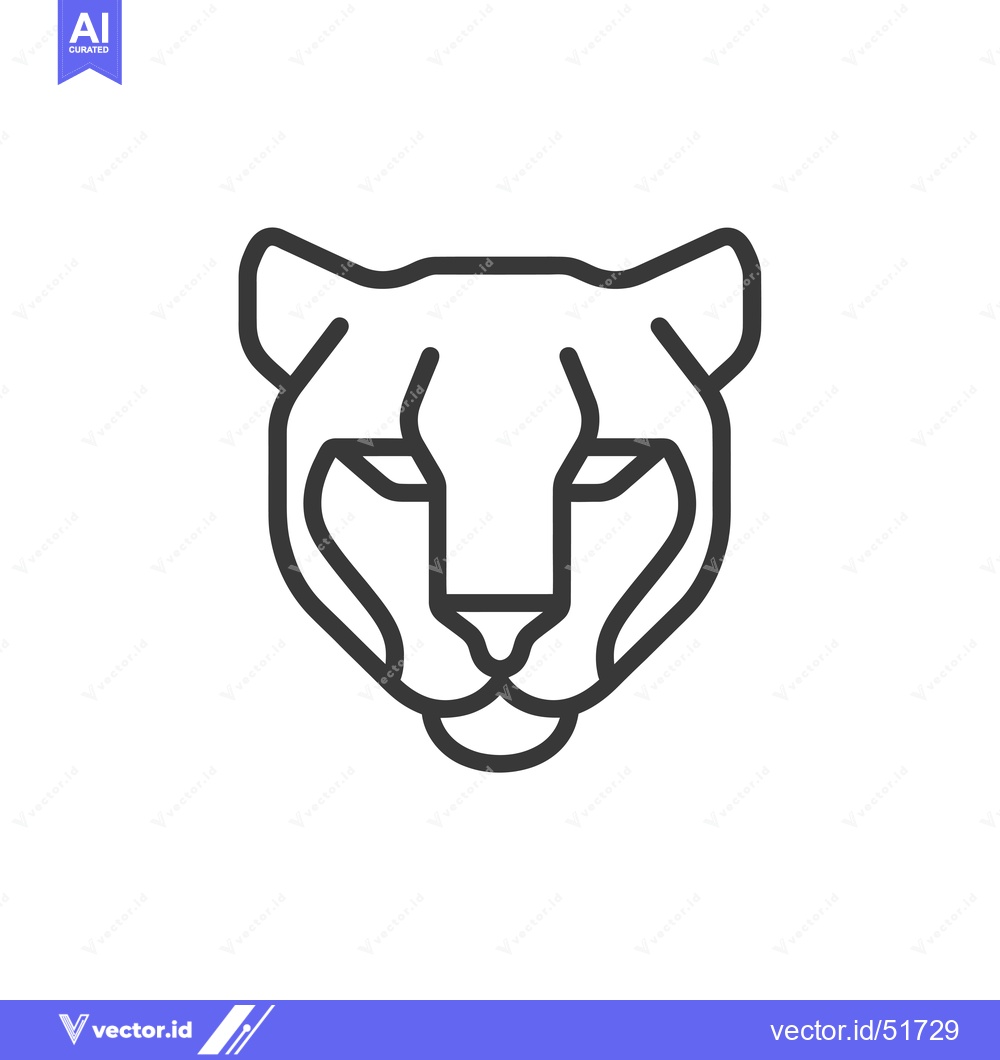 Premium Vector of Line Art Illustration of a Cheetah's Face