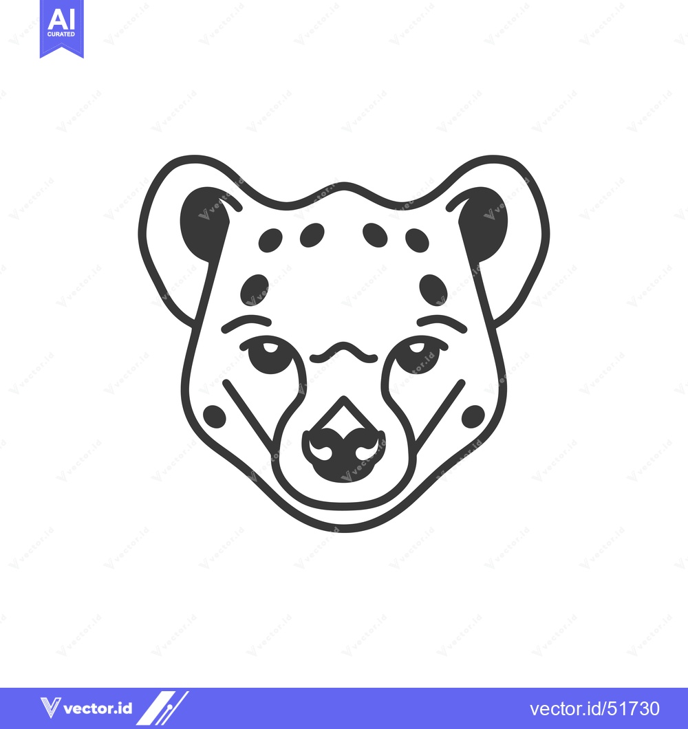 Premium Vector dari Line Art Illustration of a Cheetah's Face