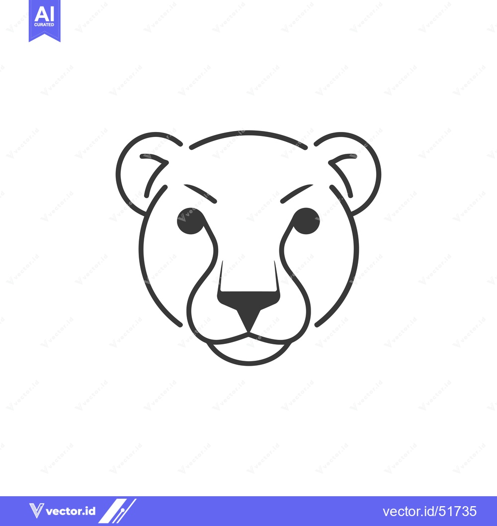 Premium Vector dari Line Art Illustration of a Cheetah's Head