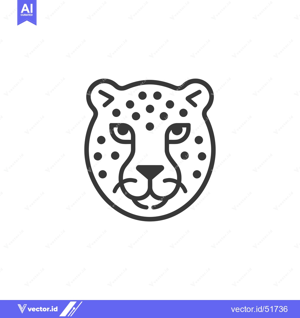 Premium Vector dari Line Art Illustration of a Cheetah's Head
