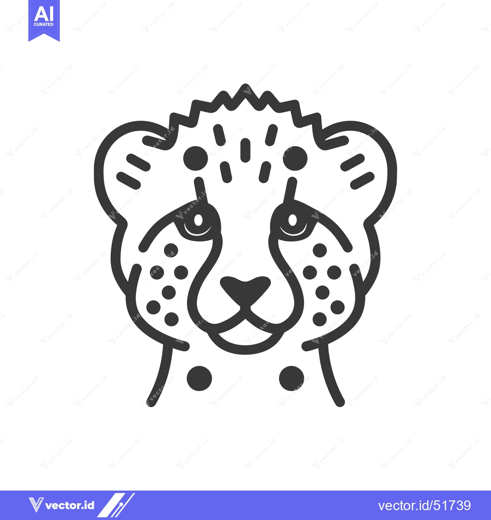 Premium Vector dari Line Art Illustration of a Cheetah's Head