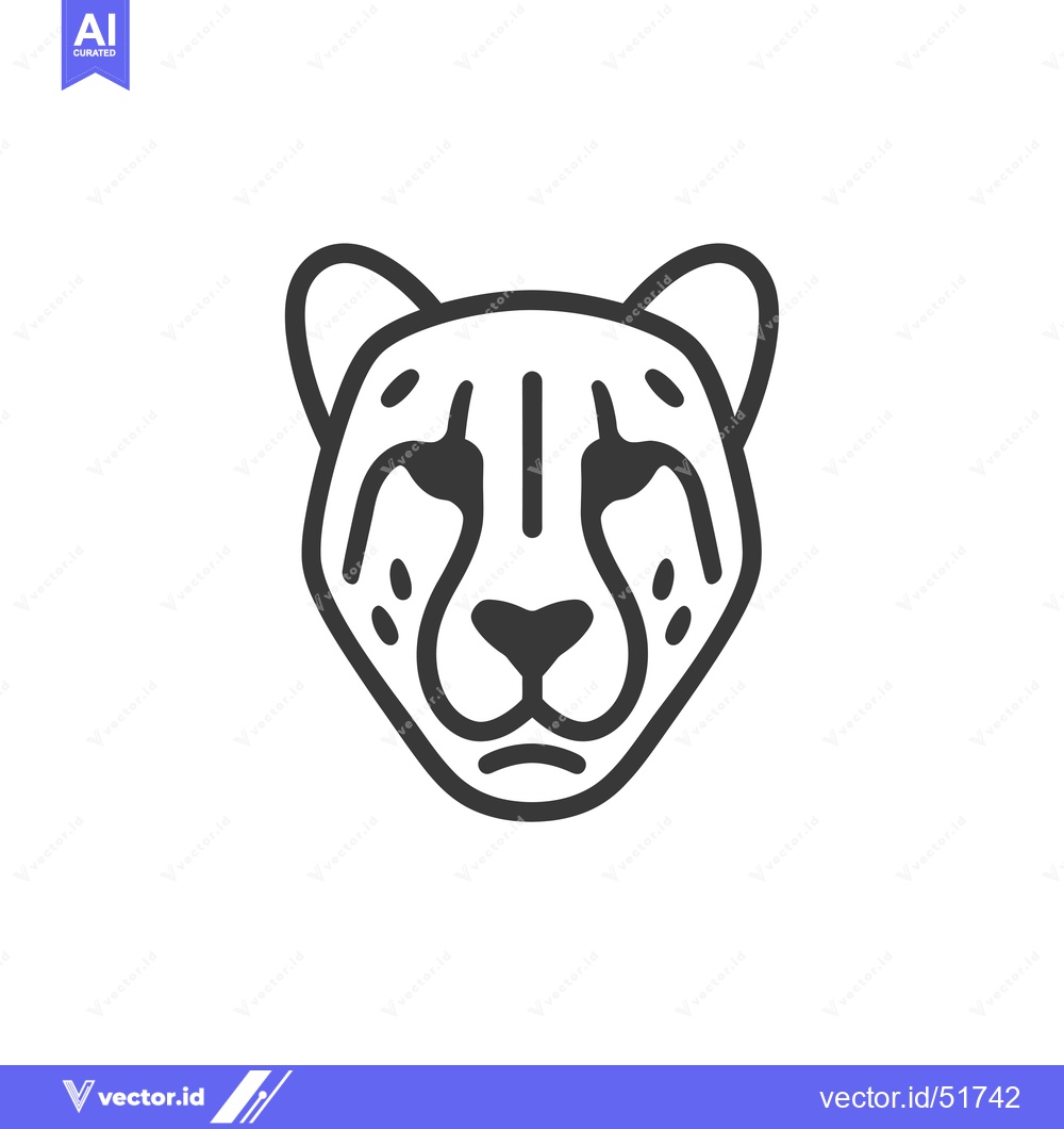 Premium Vector dari Line Art Illustration of a Cheetah's Head