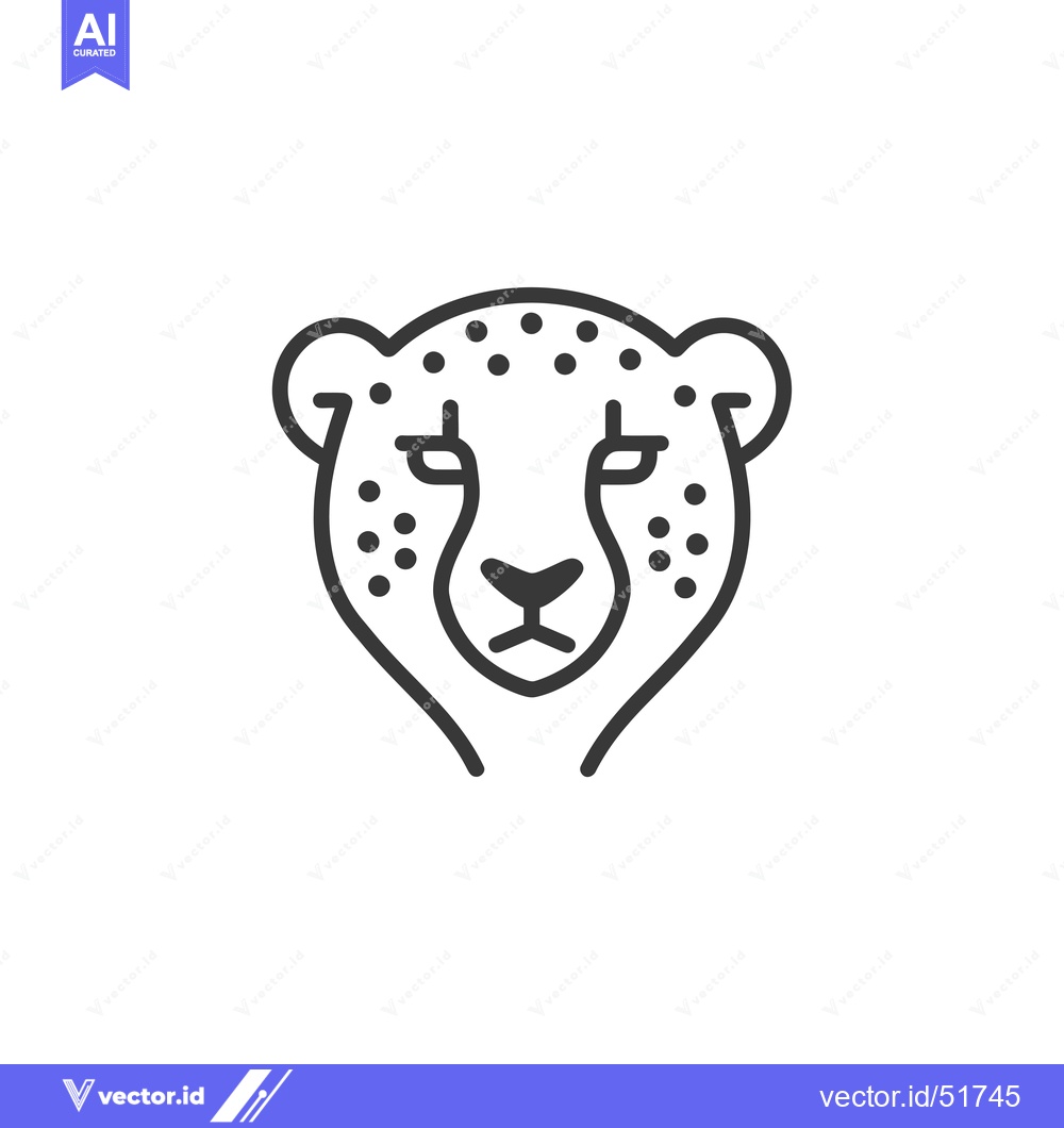 Premium Vector dari Line Art Illustration of a Cheetah's Head