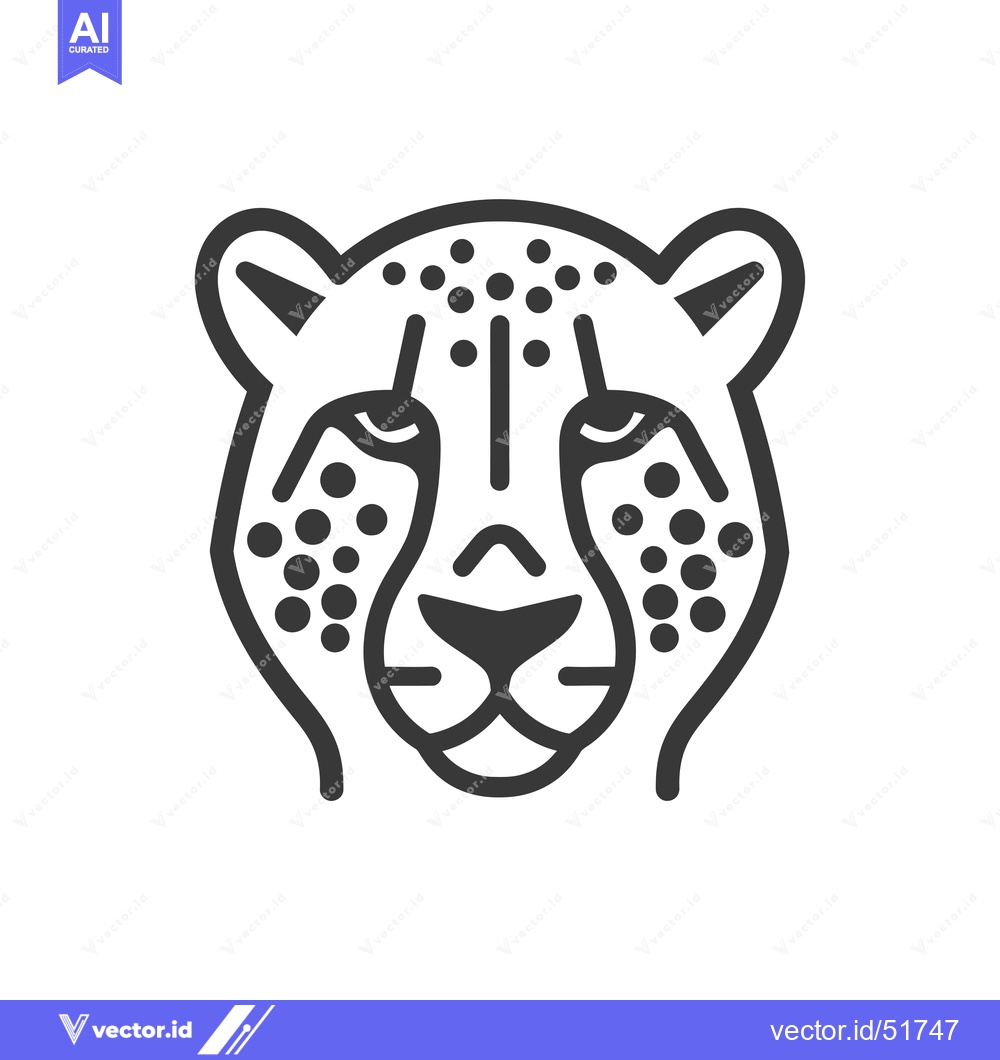 Premium Vector dari Line art illustration of a cheetah's head