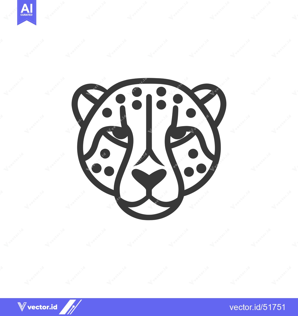 Premium Vector dari Line Art Illustration of a Cheetah's Head