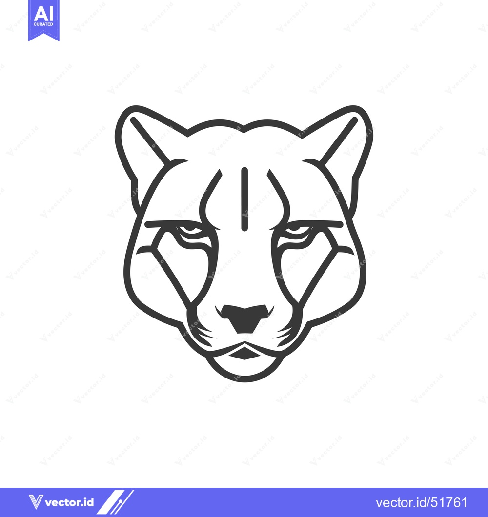 Premium Vector of Line Art Illustration of a Cheetah's Head
