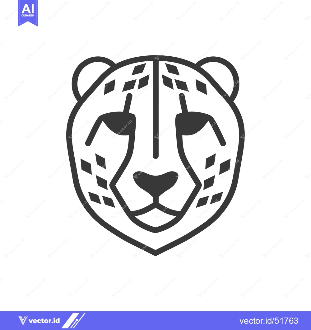 Premium Vector dari Line Art Illustration of a Cheetah's Head