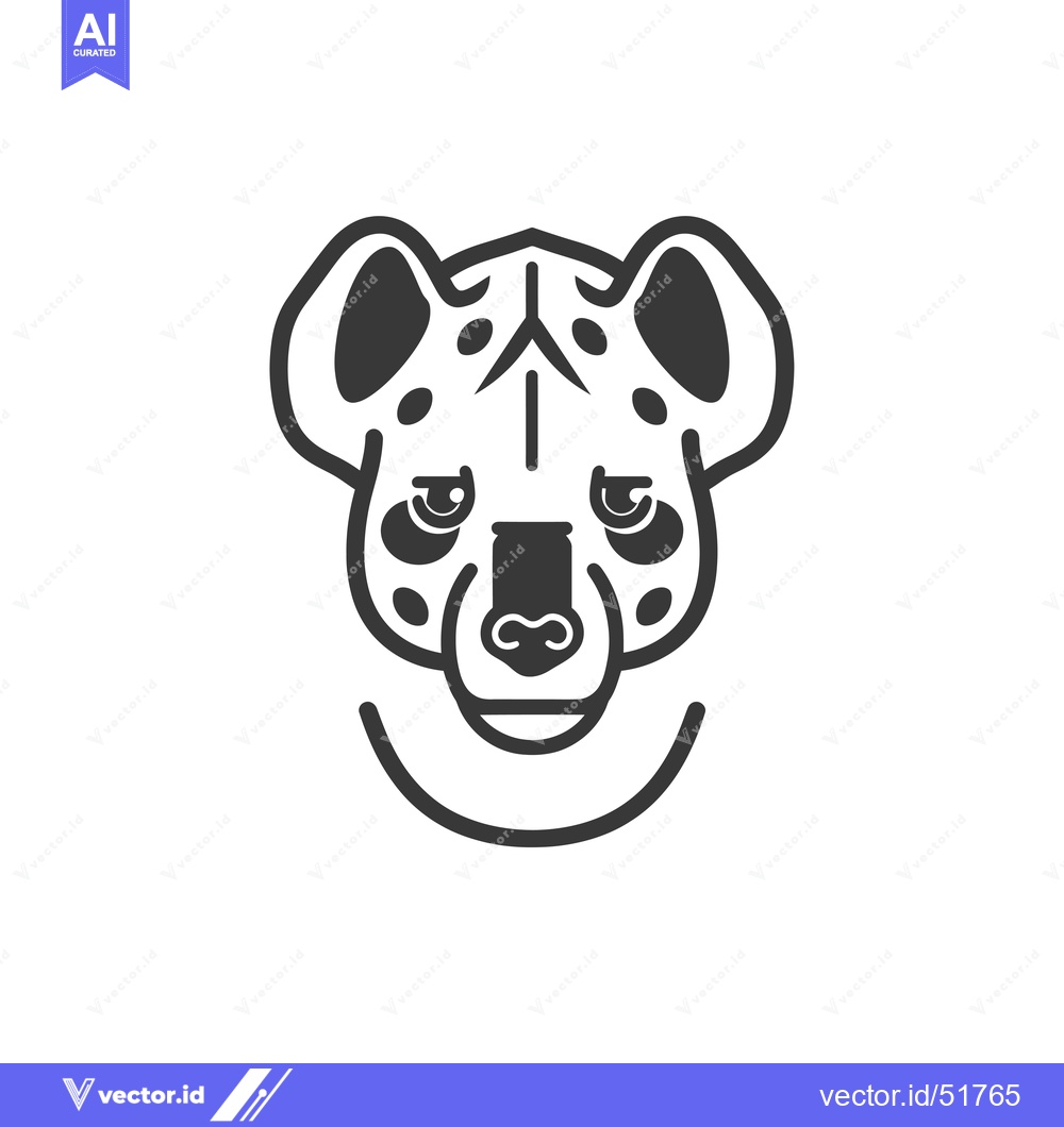 Premium Vector of Line art illustration of a cheetah's head with a smile