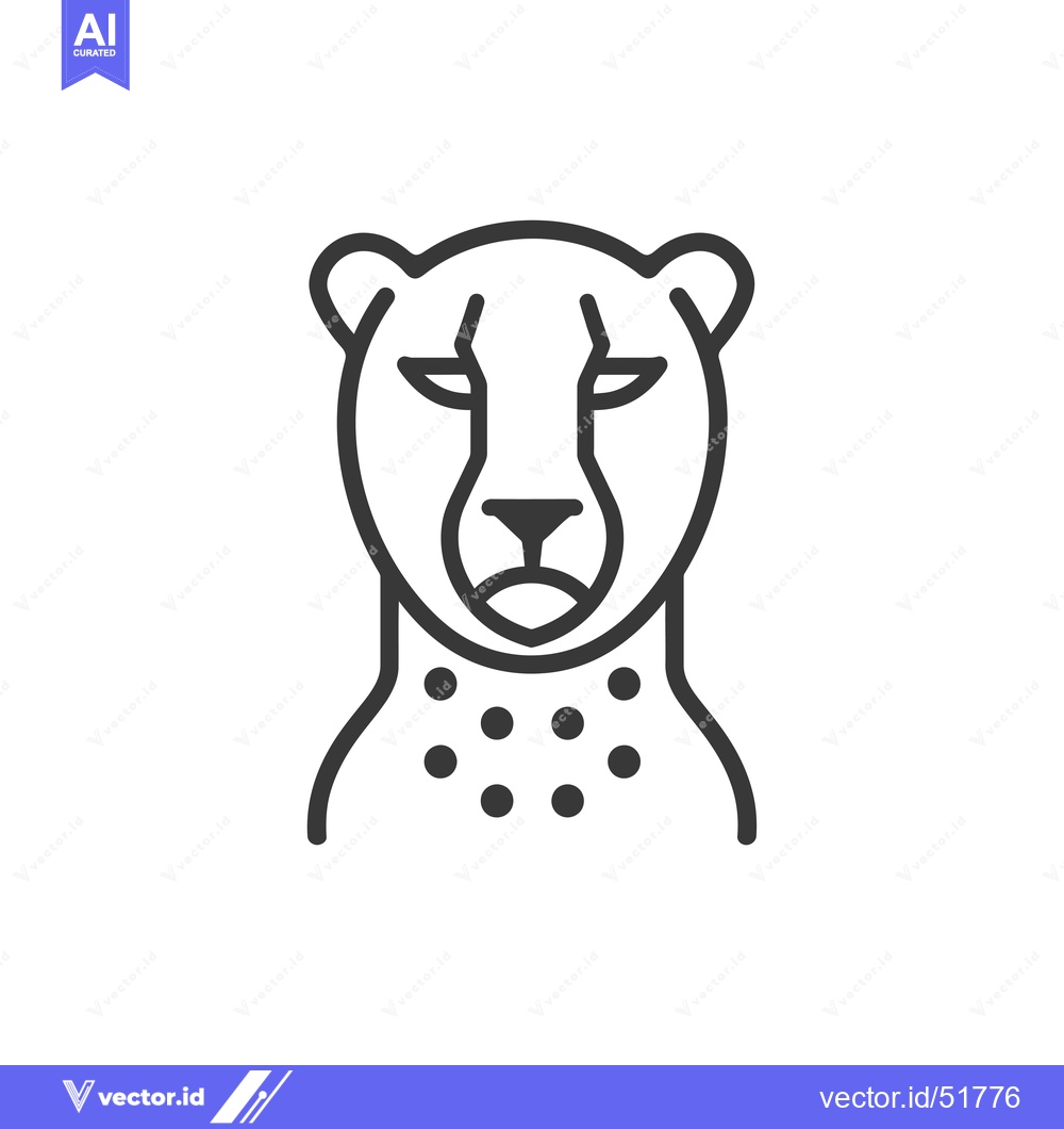 Premium Vector dari Line Art Illustration of a Cheetah's Head with Spots