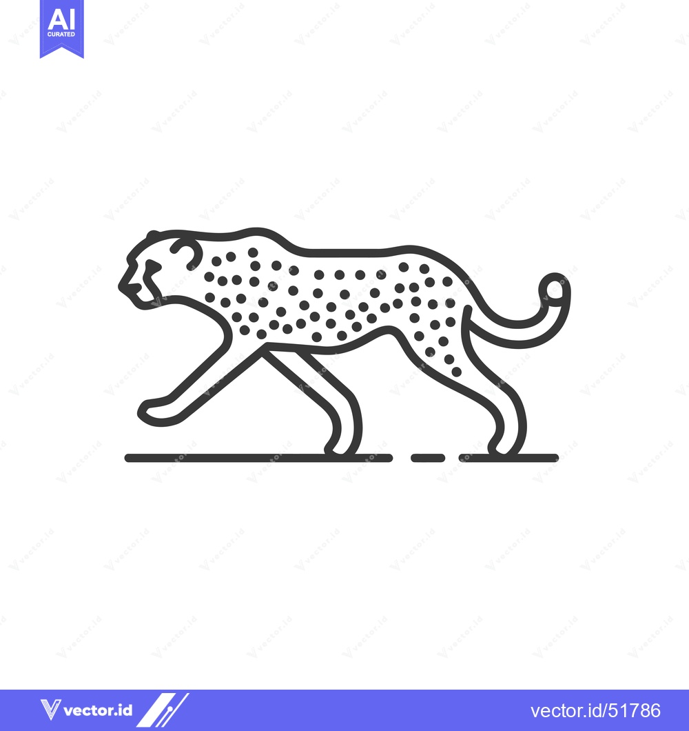 Premium Vector dari Line Art Illustration of a Cheetah Walking
