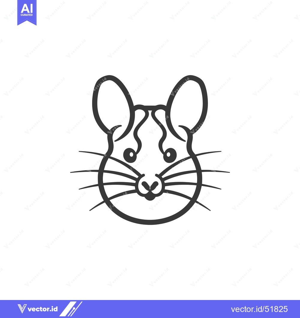 Premium Vector dari Line art illustration of a chinchilla's face