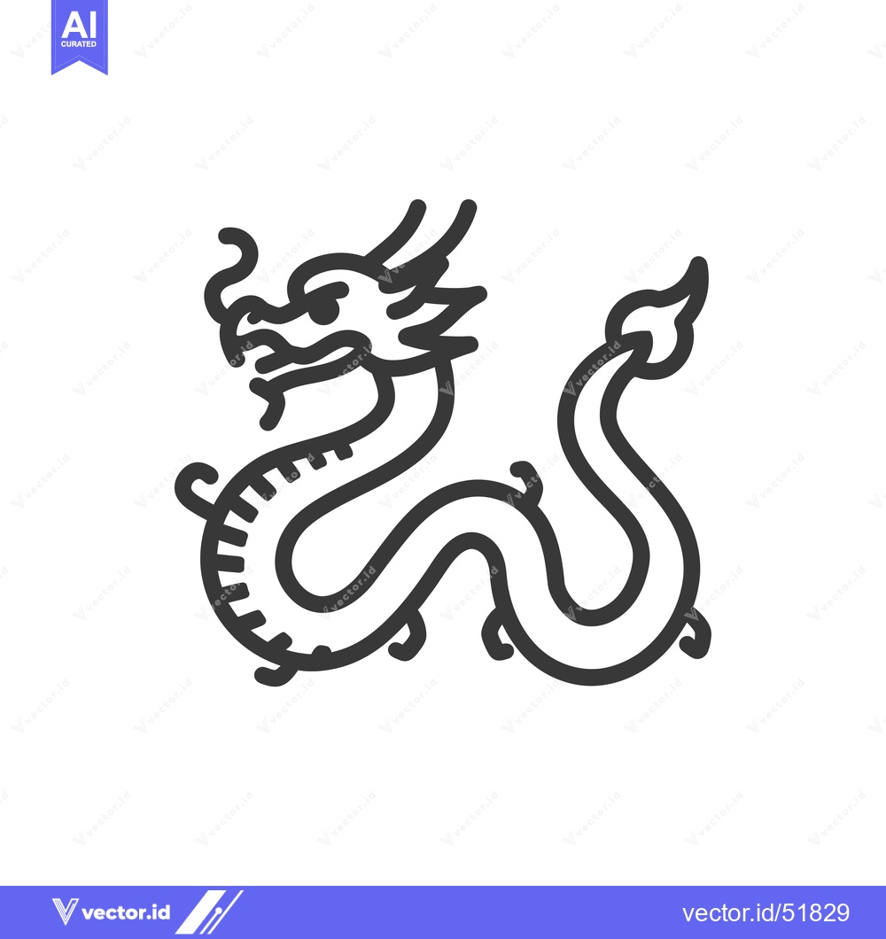 Premium Vector dari Line Art Illustration of a Chinese Dragon