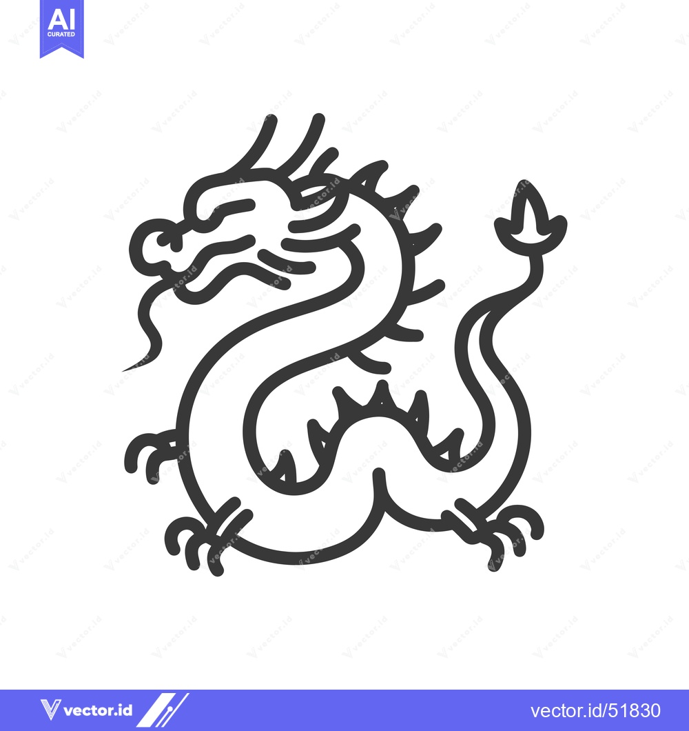 Premium Vector dari Line Art Illustration of a Chinese Dragon