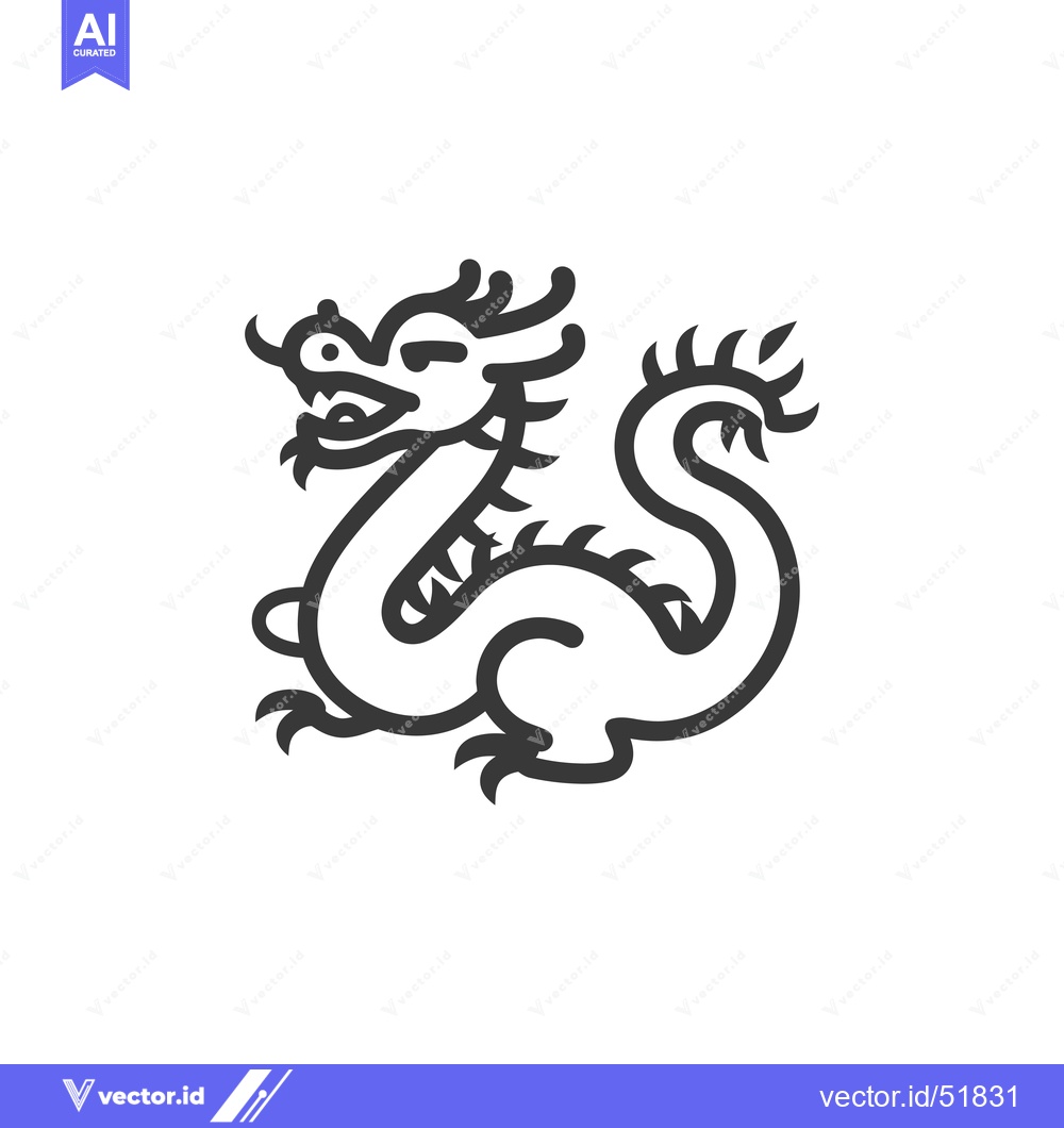 Premium Vector dari Line Art Illustration of a Chinese Dragon