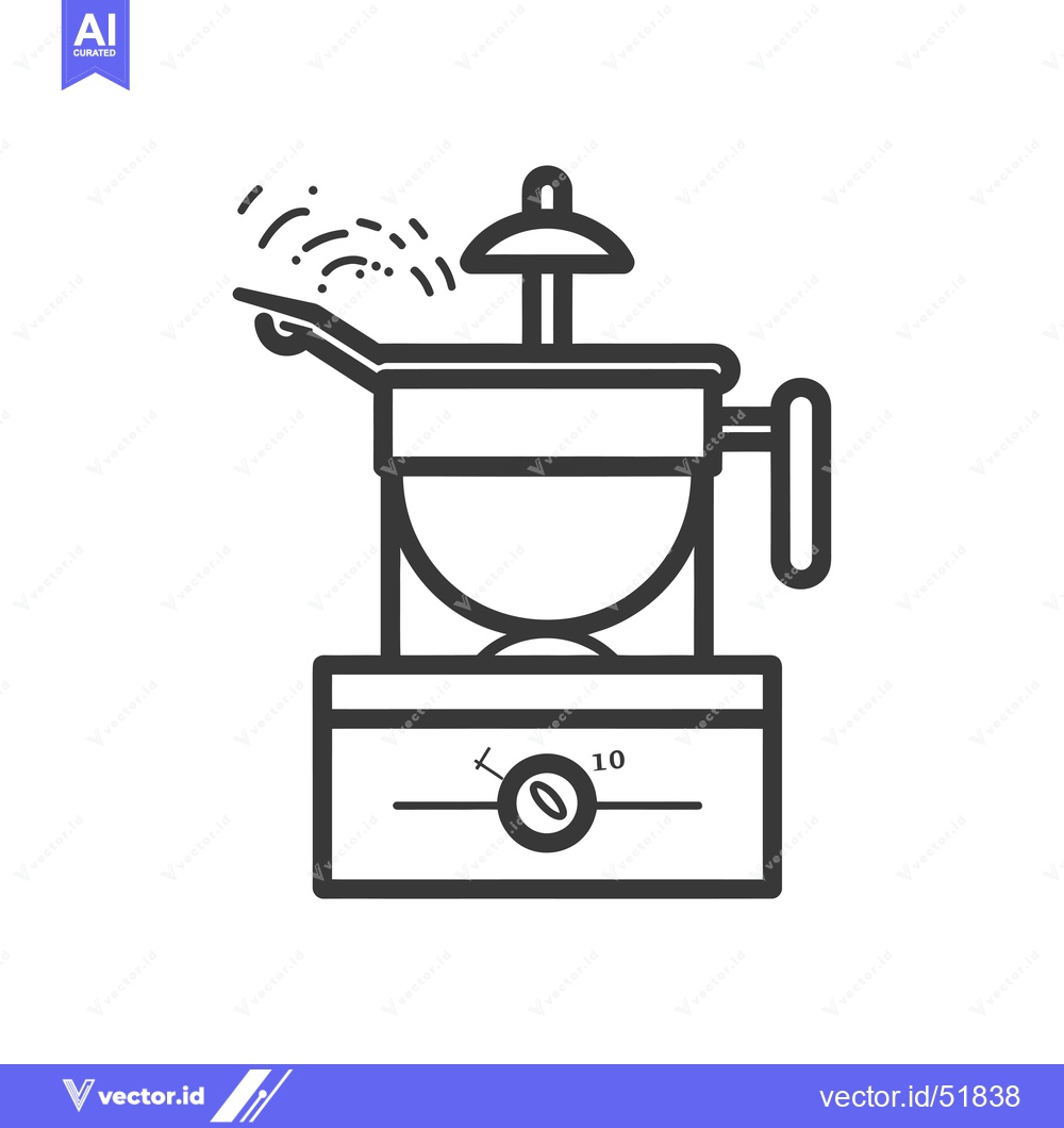 Premium Vector of Line Art Illustration of a Chocolate Fountain
