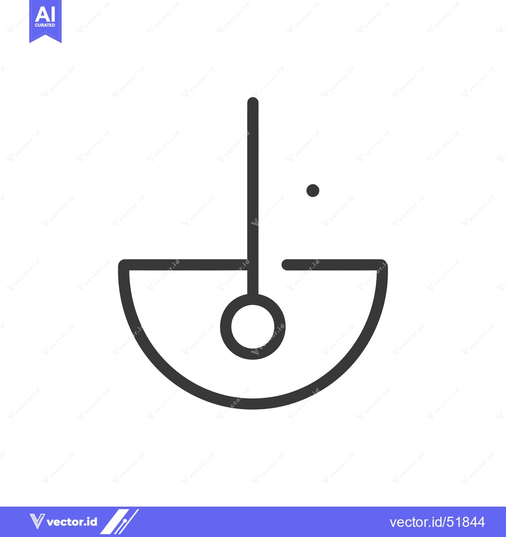 Premium Vector dari Line Art Illustration of a Circle with a Line and a Dot
