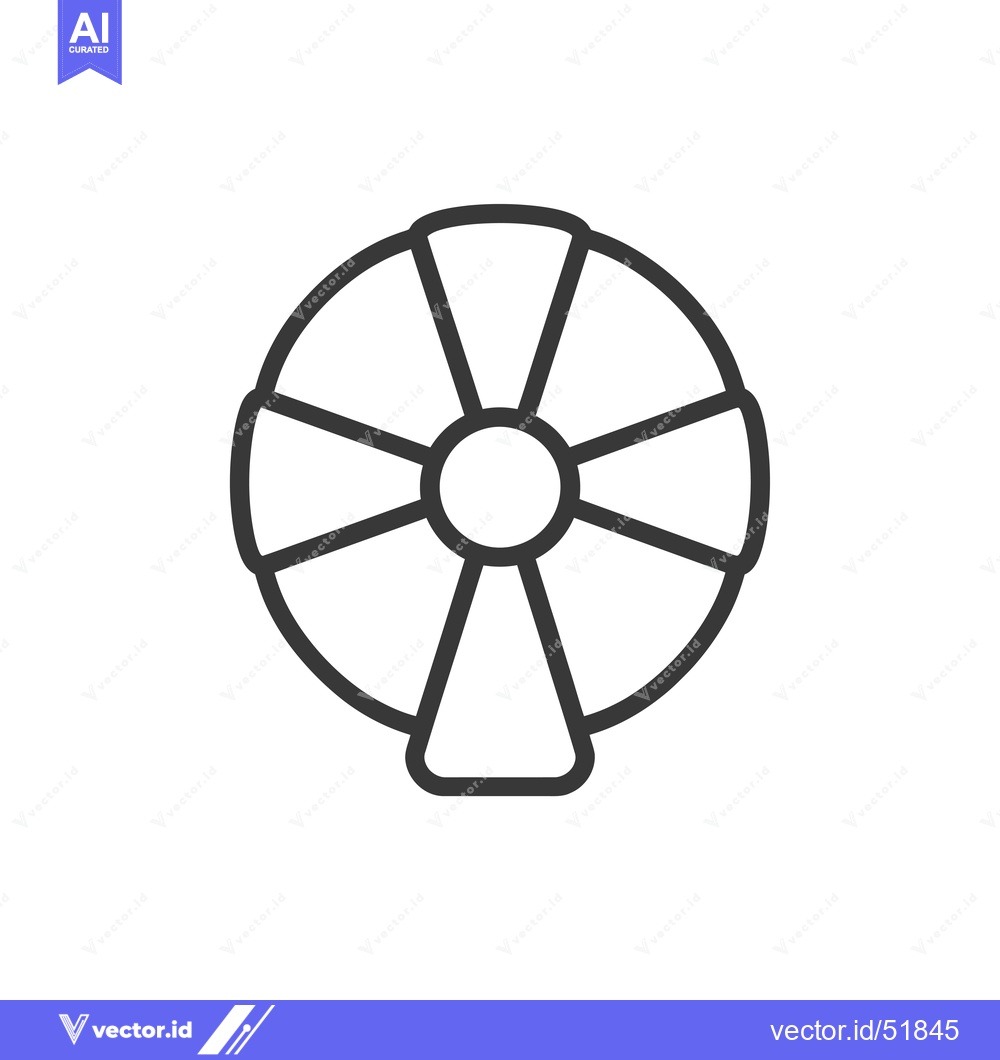 Premium Vector of Line art illustration of a circular fan with blades