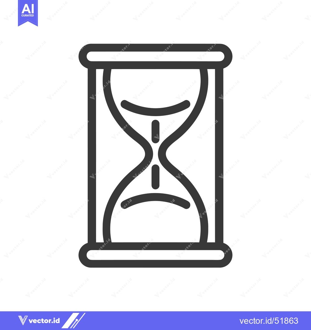 Premium Vector dari Line Art Illustration of a Classic Hourglass