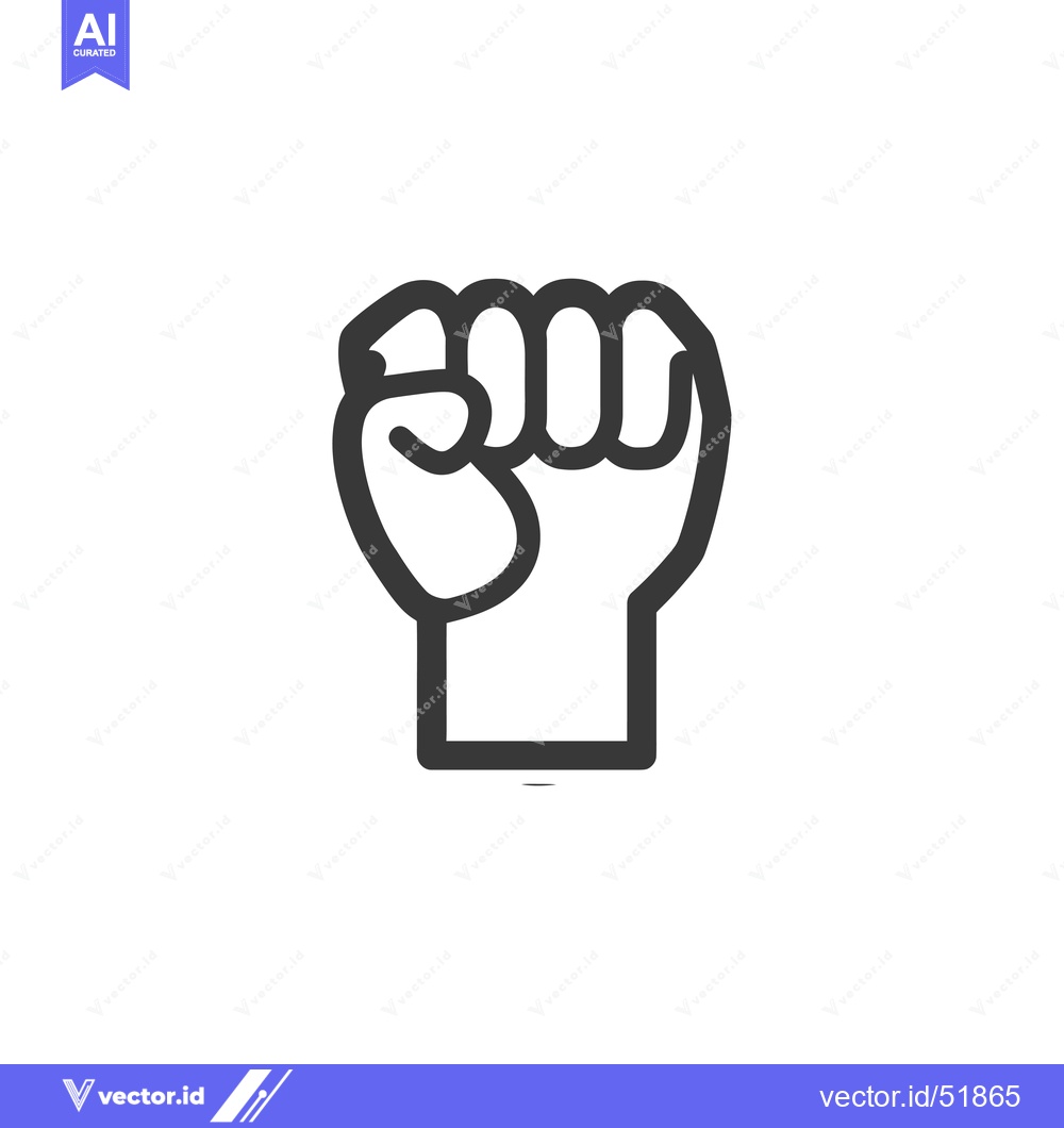 Premium Vector dari Line art illustration of a clenched fist