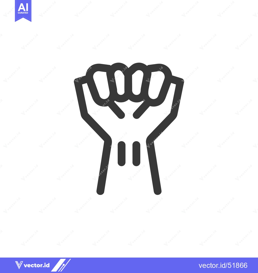 Premium Vector dari Line art illustration of a clenched fist