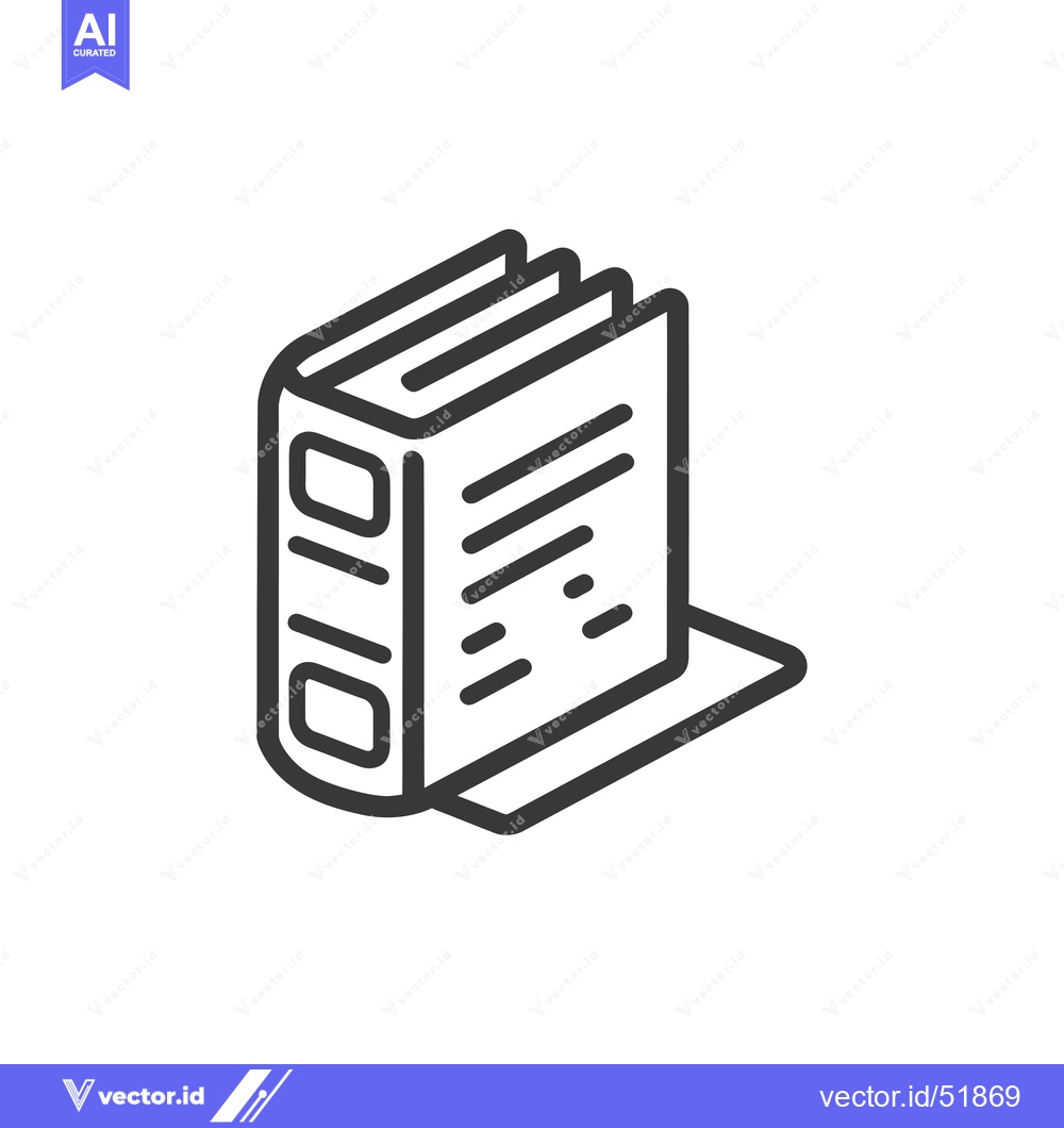 Premium Vector of Line Art Illustration of a Closed Book with a Corner Page Flipped