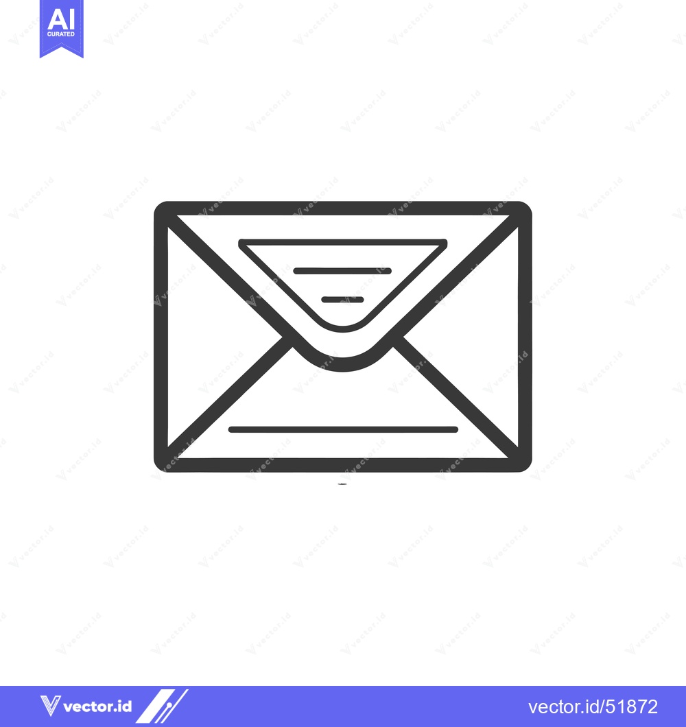 Premium Vector dari Line art illustration of a closed envelope