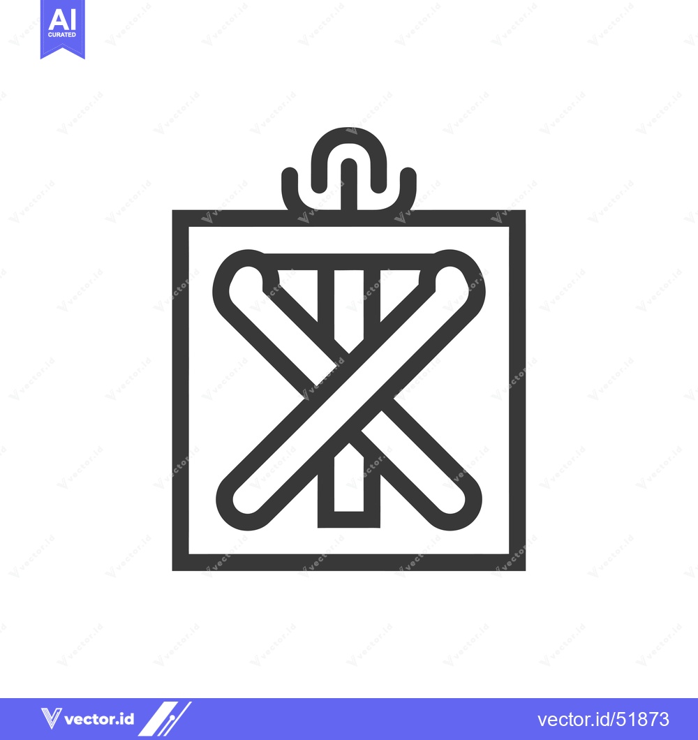 Premium Vector of Line Art Illustration of a Closed Gate with a Sign Indicating No Entry