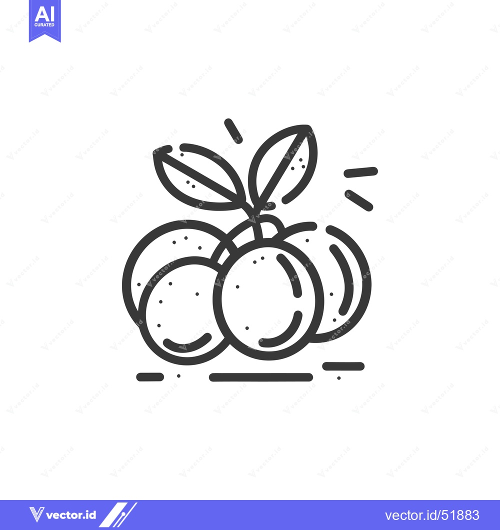 Premium Vector dari Line art illustration of a cluster of oranges with leaves