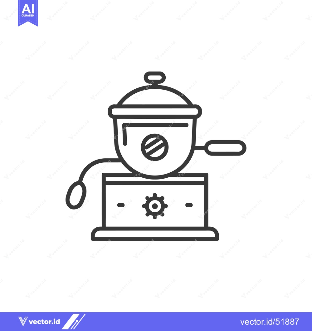 Premium Vector dari Line art illustration of a coffee grinder