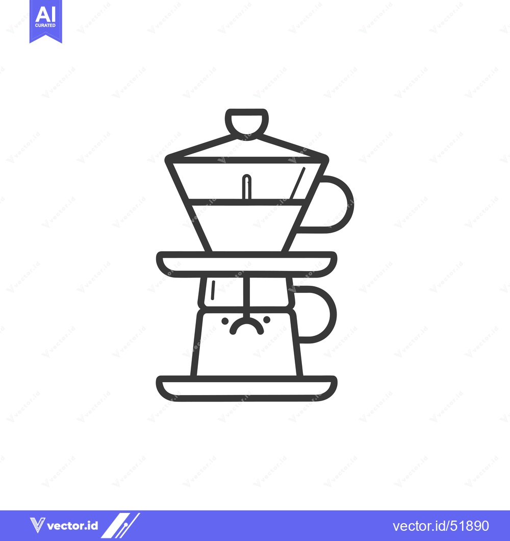 Premium Vector dari Line Art Illustration of a Coffee Maker