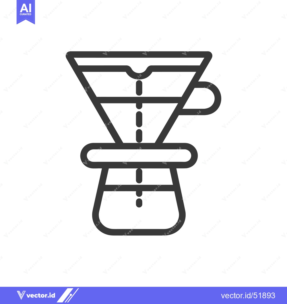 Premium Vector of Line art illustration of a coffee pour-over brewing device