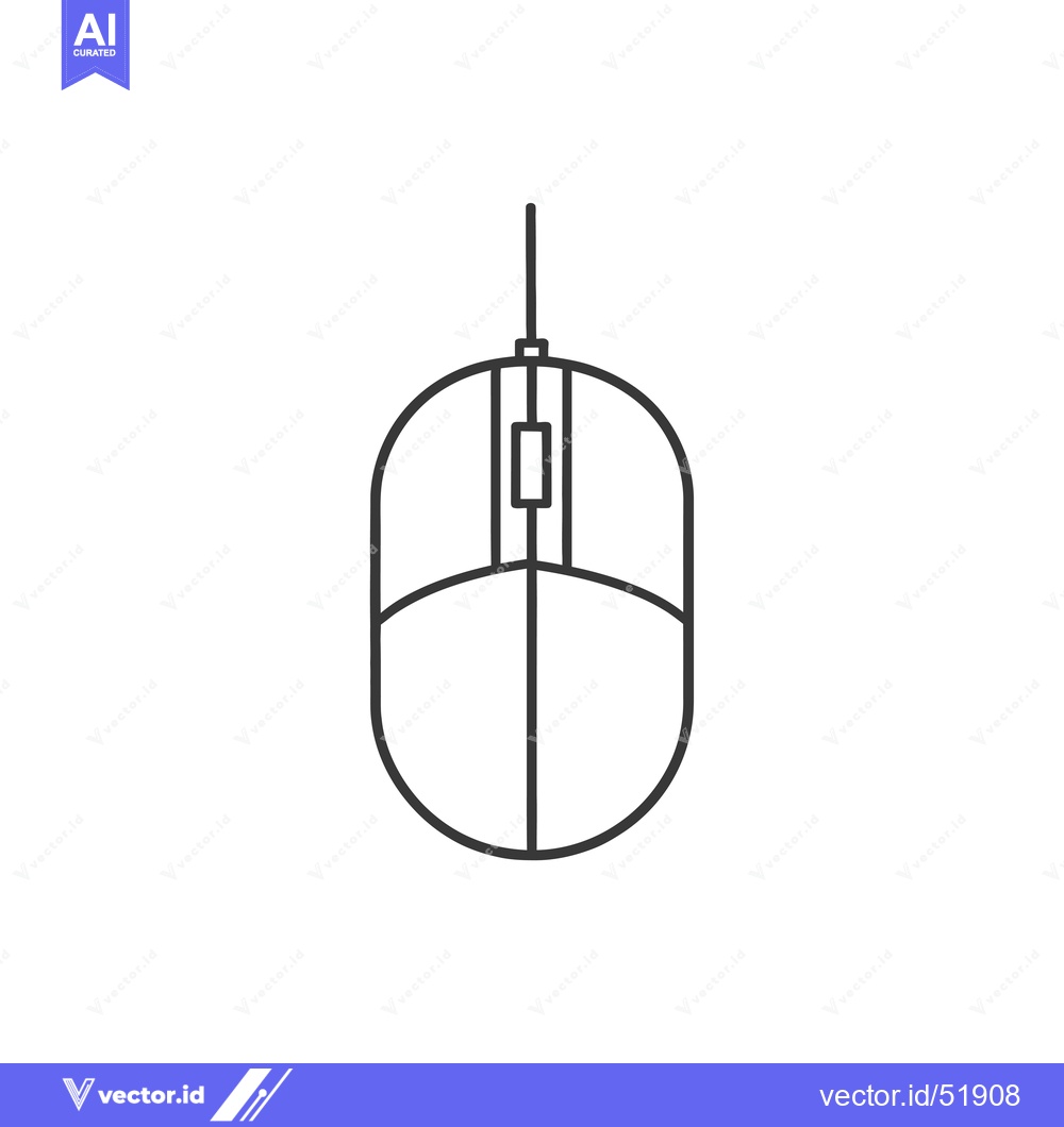 Premium Vector dari Line art illustration of a computer mouse