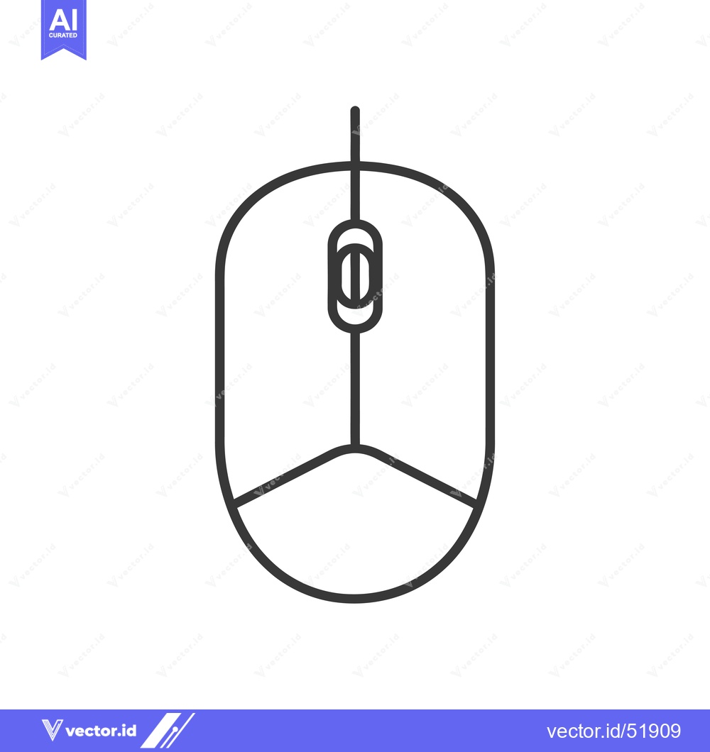 Premium Vector dari Line art illustration of a computer mouse