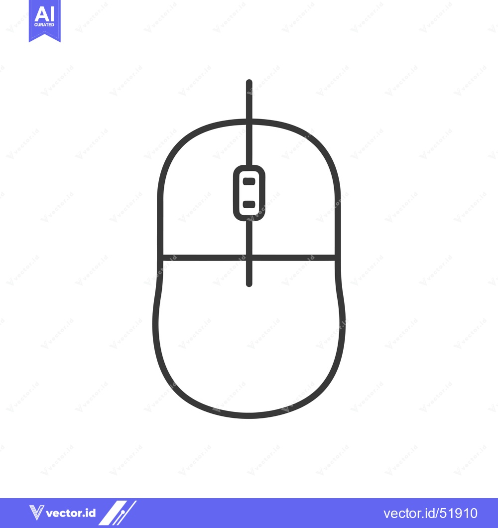 Premium Vector of Line Art Illustration of a Computer Mouse